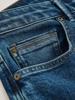Mid Blue Relaxed Fit Authentic Stretch Denim Jeans