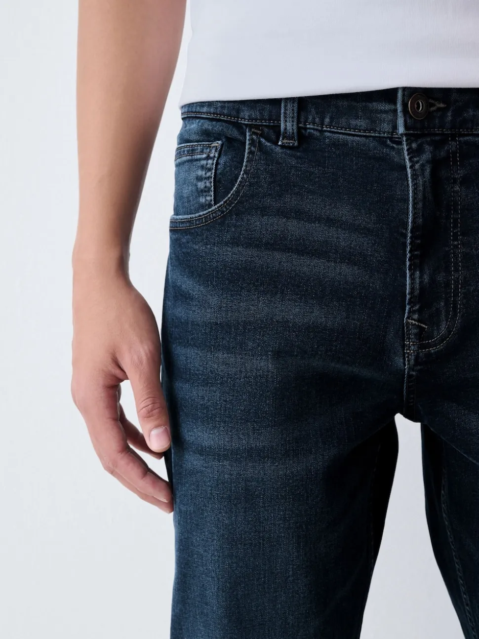Mid Blue Slim Fit Authentic Stretch Denim Jeans