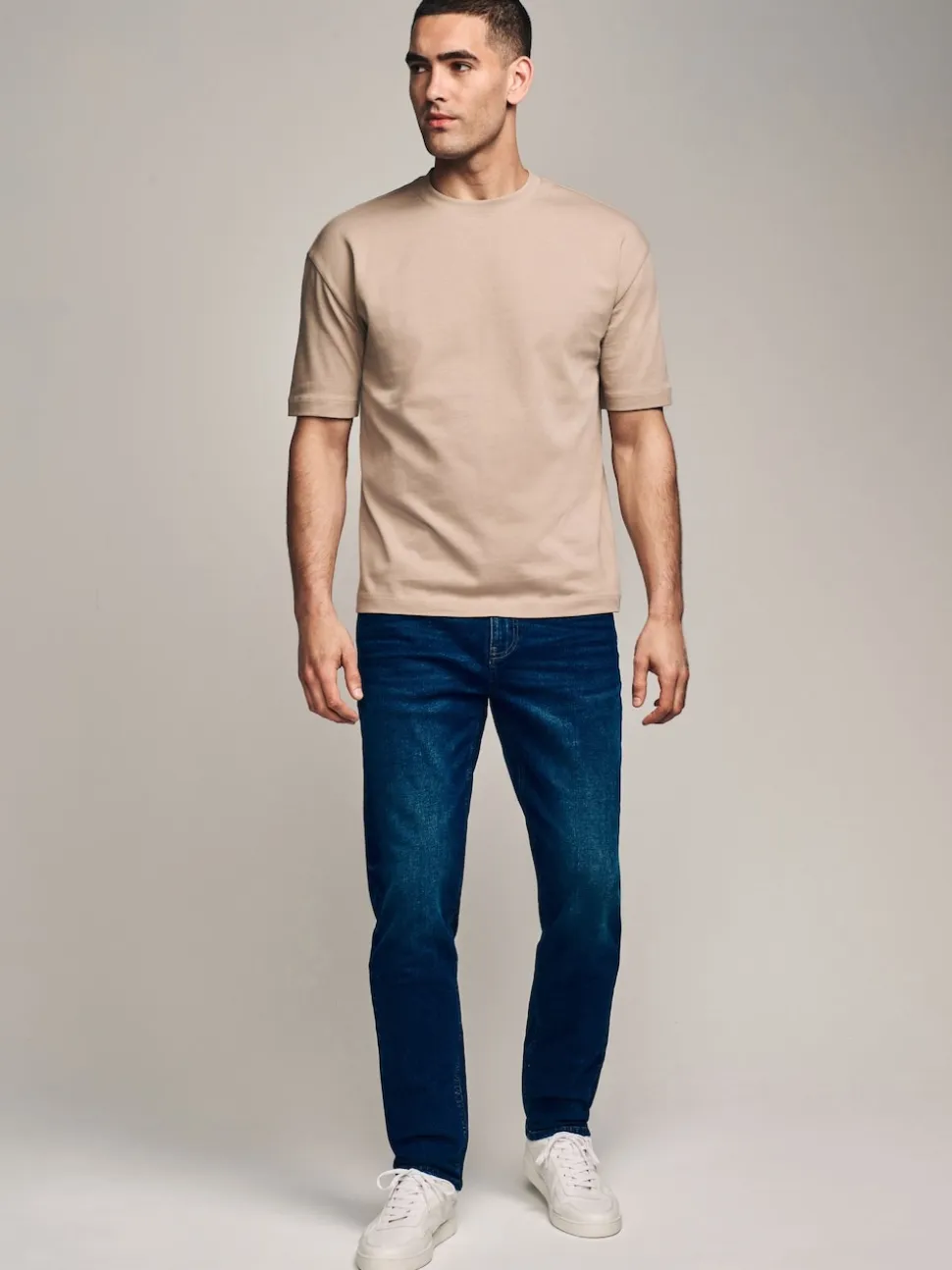 Mid Blue Slim Fit Essential Stretch Jeans