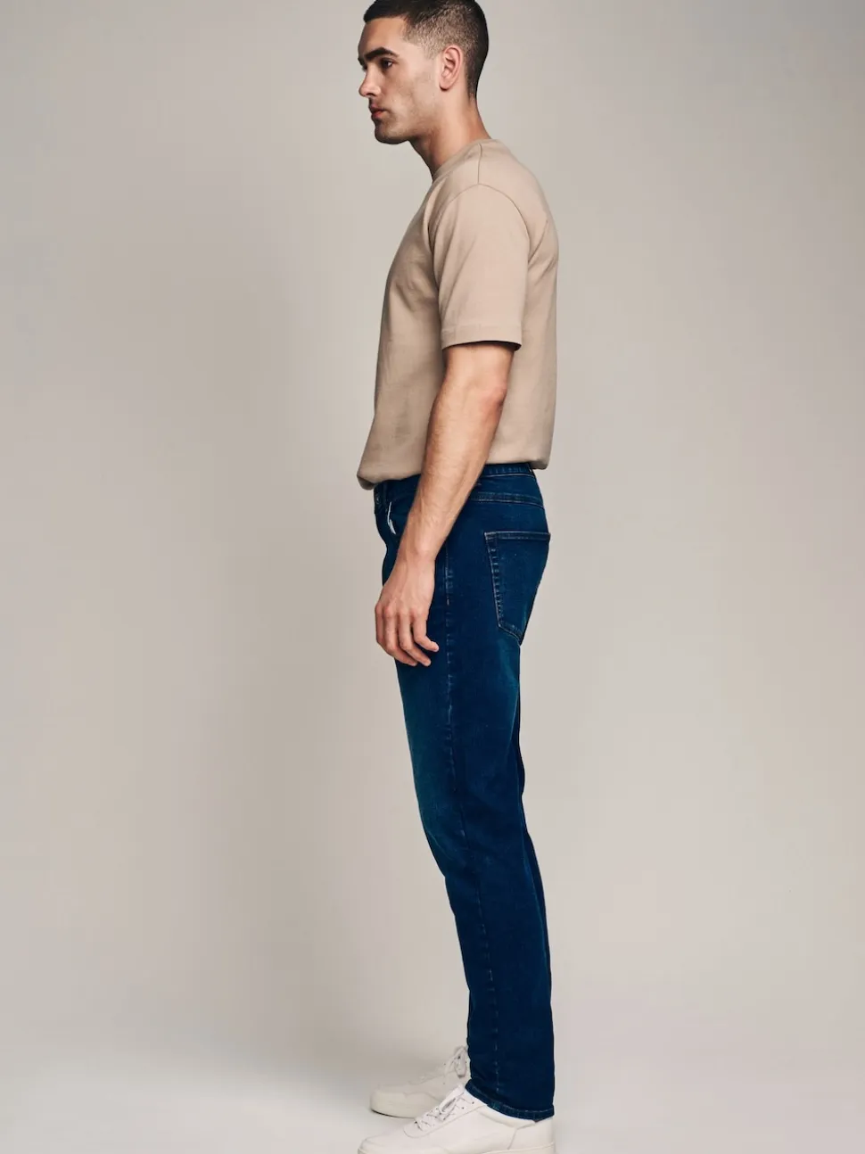Mid Blue Slim Fit Essential Stretch Jeans