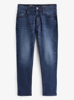Mid Blue Slim Fit Essential Stretch Jeans