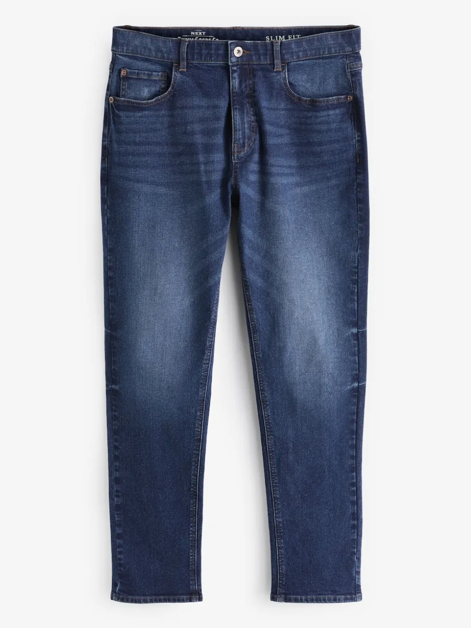 Mid Blue Slim Fit Essential Stretch Jeans