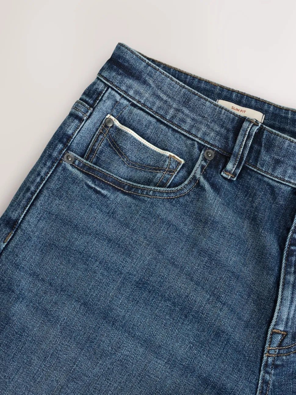 Mid Blue Slim Fit Signature Selvedge Denim Jeans