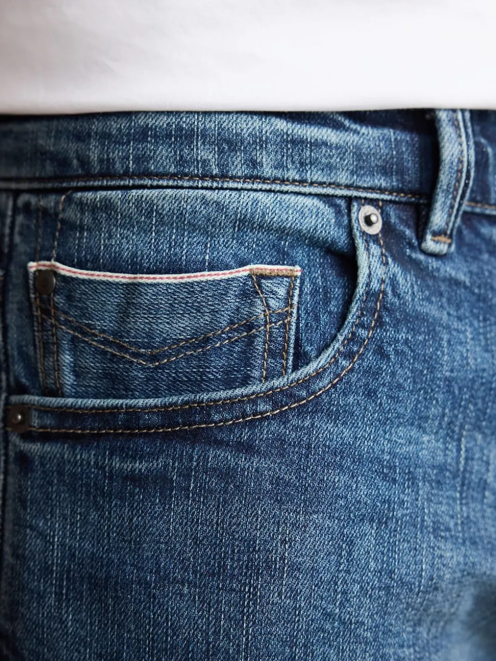 Mid Blue Slim Fit Signature Selvedge Denim Jeans