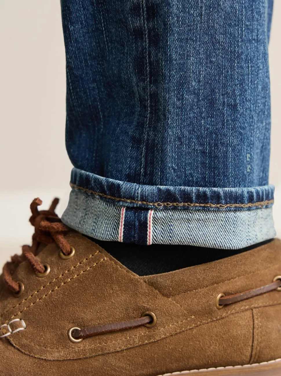 Mid Blue Slim Fit Signature Selvedge Denim Jeans