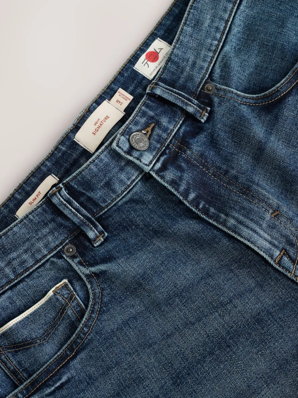 Mid Blue Slim Fit Signature Selvedge Denim Jeans