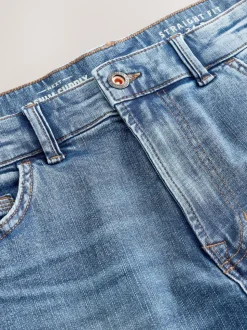 Mid Blue Straight Fit Authentic Stretch Denim Jeans