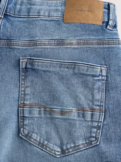 Mid Blue Straight Fit Authentic Stretch Denim Jeans