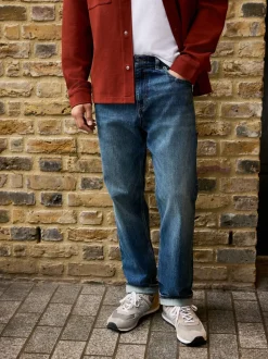 Mid Blue Straight Fit Signature Selvedge Denim Jeans