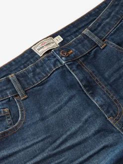 Mid Blue Straight Fit Straight Fit Essential Stretch Jeans