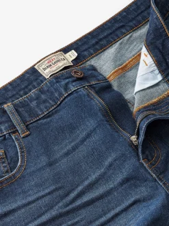 Mid Blue Straight Fit Straight Fit Essential Stretch Jeans