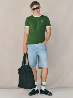Mid Blue Wash Edit Jort Denim Shorts