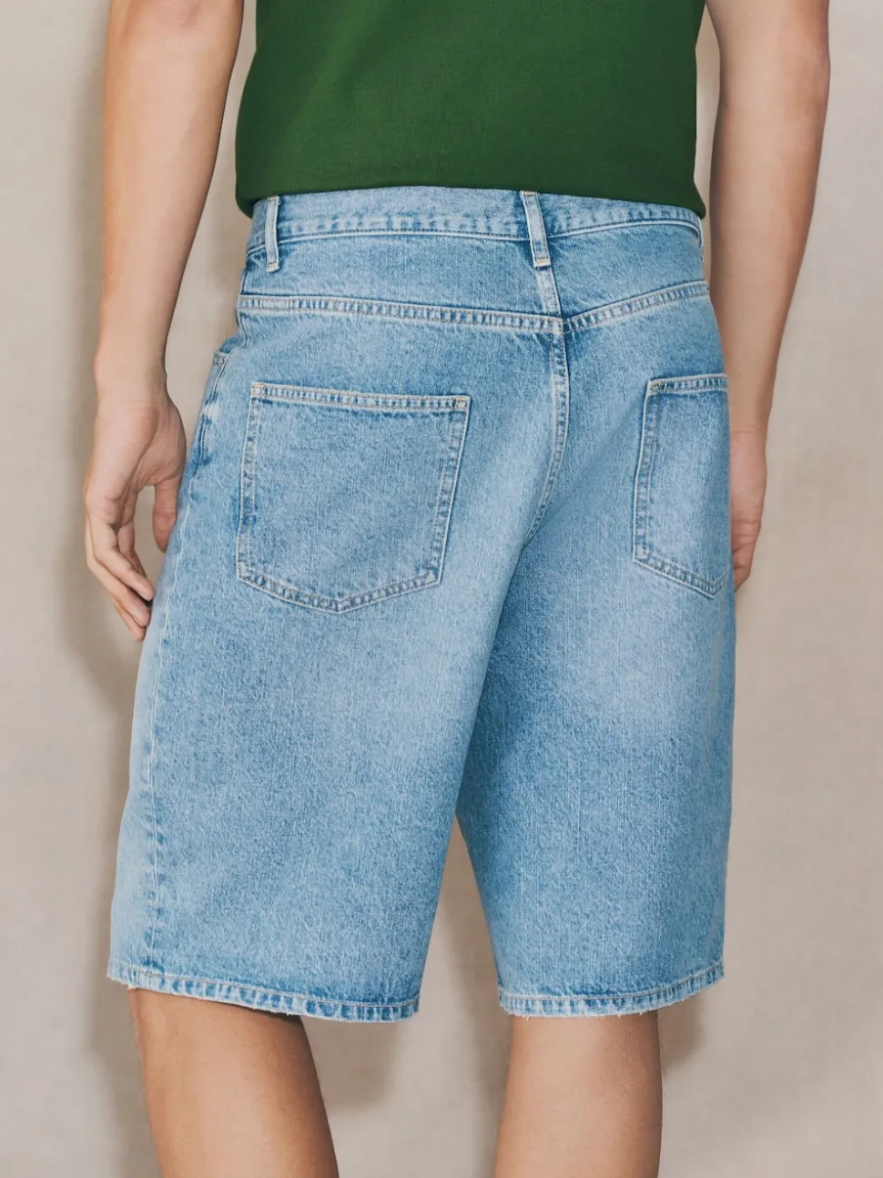 Mid Blue Wash Edit Jort Denim Shorts