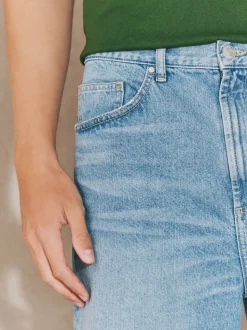 Mid Blue Wash Edit Jort Denim Shorts