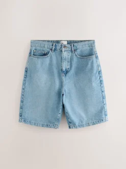 Mid Blue Wash Edit Jort Denim Shorts