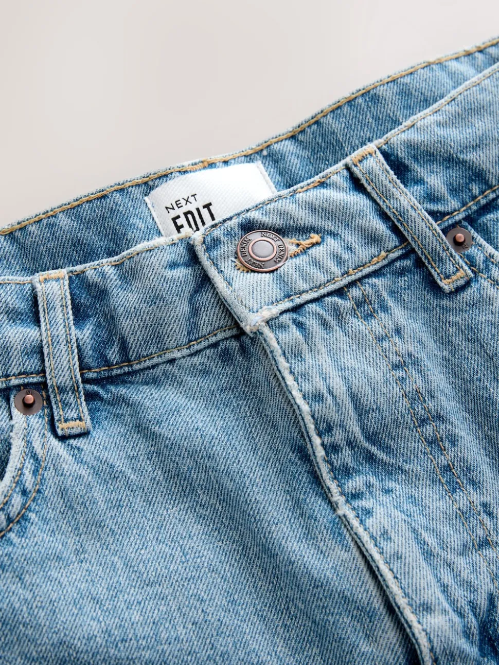 Mid Blue Wash Edit Jort Denim Shorts
