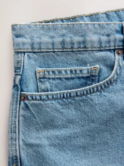Mid Blue Wash Edit Jort Denim Shorts