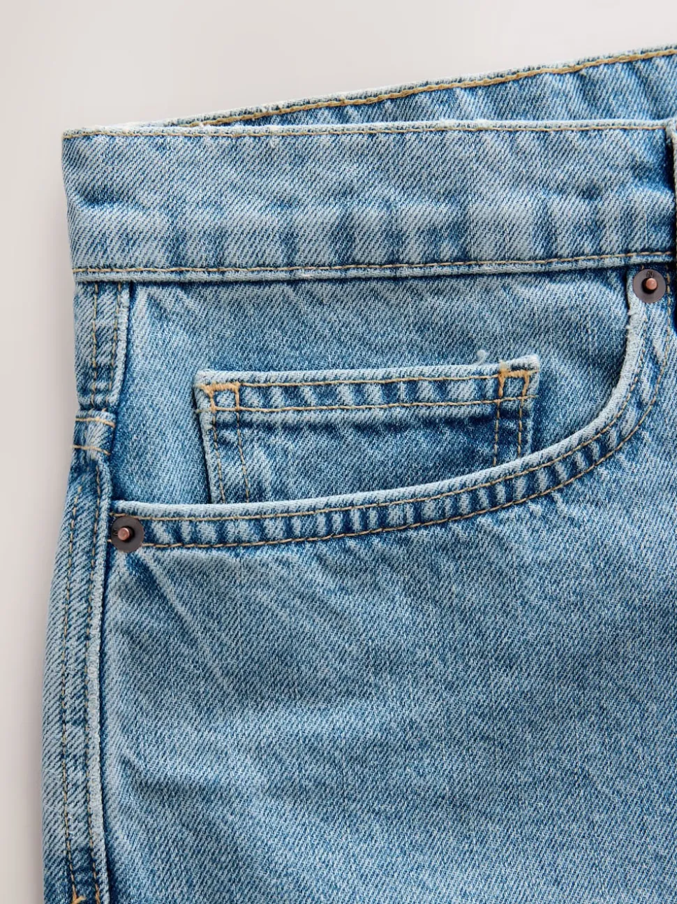 Mid Blue Wash Edit Jort Denim Shorts