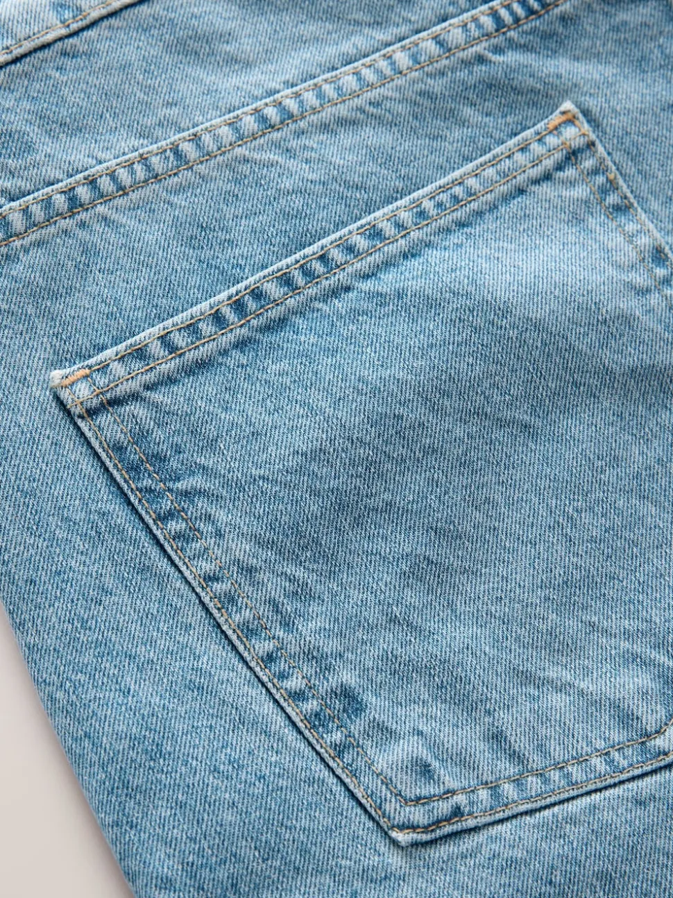 Mid Blue Wash Edit Jort Denim Shorts