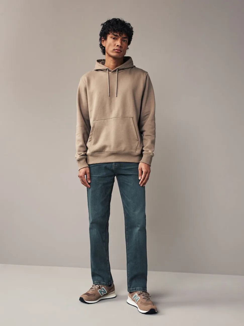 Mid Tint Straight Fit Authentic Stretch Denim Jeans