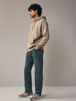Mid Tint Straight Fit Authentic Stretch Denim Jeans