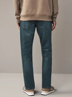 Mid Tint Straight Fit Authentic Stretch Denim Jeans
