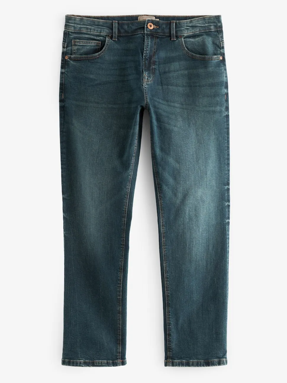Mid Tint Straight Fit Authentic Stretch Denim Jeans