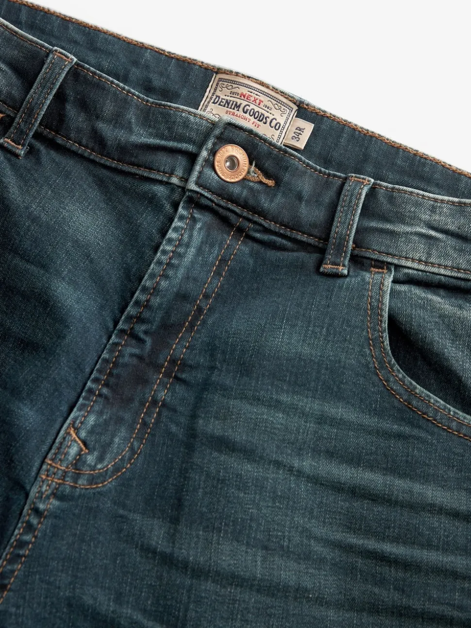 Mid Tint Straight Fit Authentic Stretch Denim Jeans