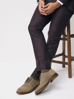 Mink Brown Suede Brogue Shoes