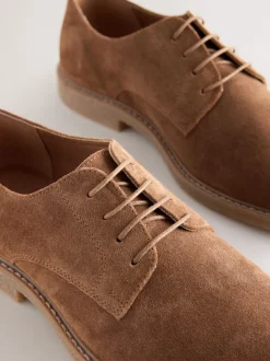 Mink Brown Suede Derby Shoes