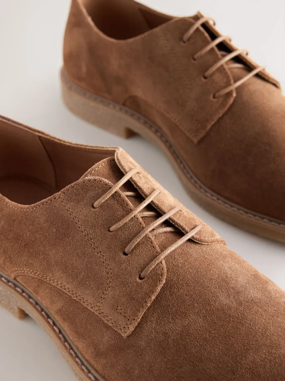 Mink Brown Suede Derby Shoes