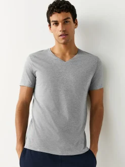 Mixed Slim Fit 100% Cotton V-Neck Layering T-Shirts 5 Pack