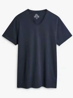 Mixed Slim Fit 100% Cotton V-Neck Layering T-Shirts 5 Pack