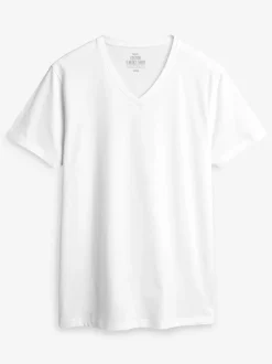 Mixed Slim Fit 100% Cotton V-Neck Layering T-Shirts 5 Pack
