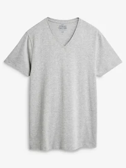 Mixed Slim Fit 100% Cotton V-Neck Layering T-Shirts 5 Pack