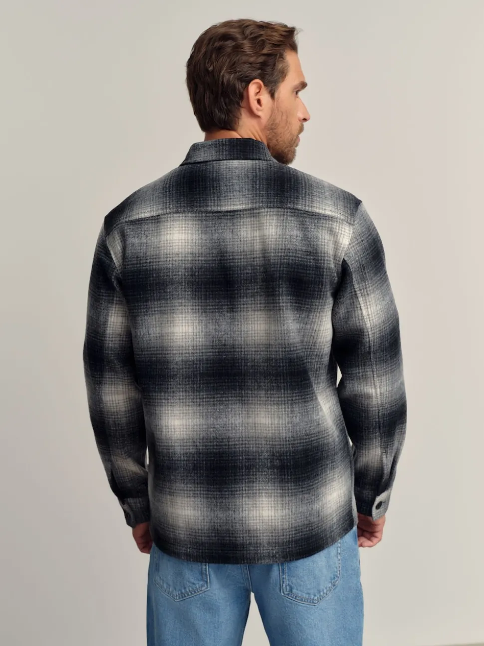 Monochrome Ombre Check Shacket