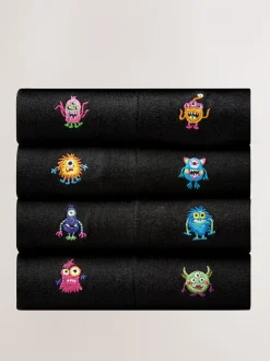 Monsters Fun Embroidered Socks 8 Pack