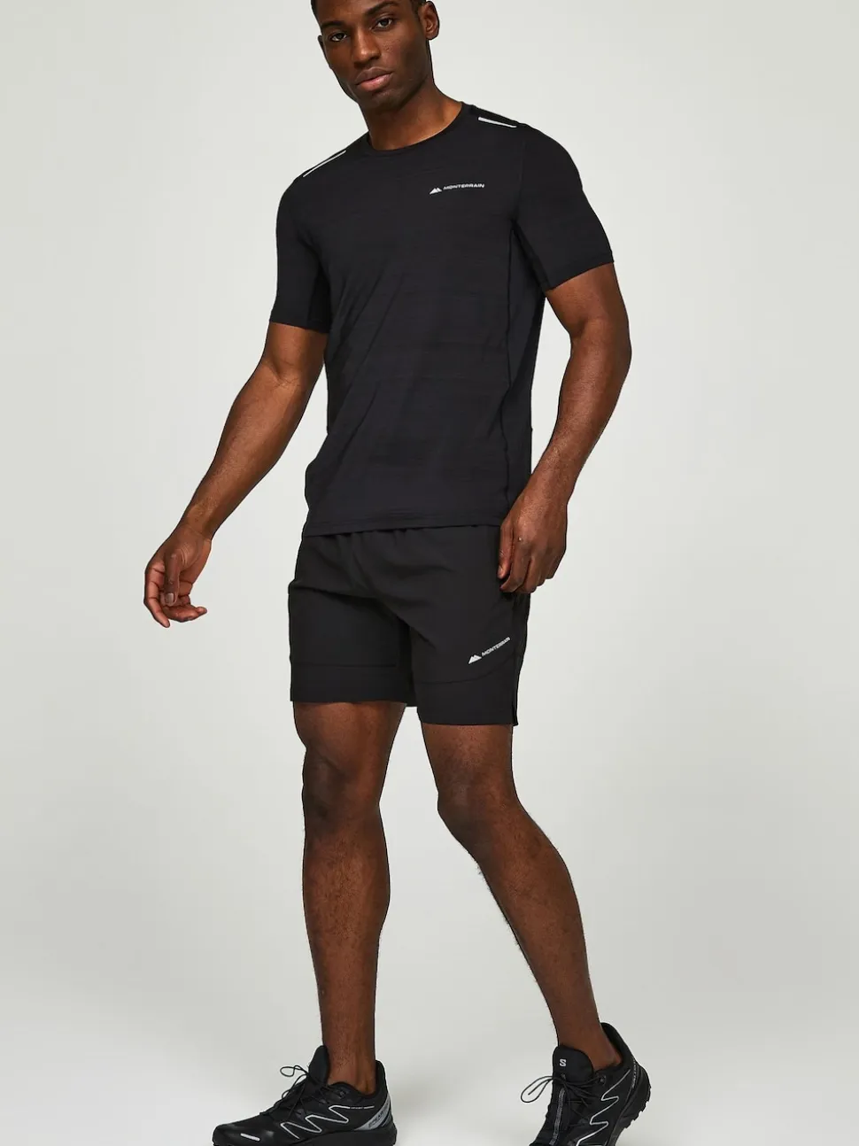 Monterrain Black Form Woven Running Shorts