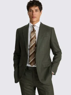 MOSS Army Green Tailored Performance Suit Jacket