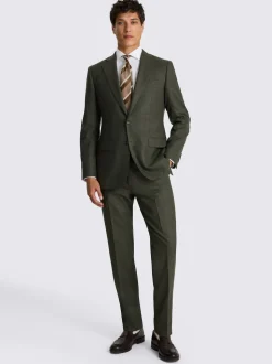 MOSS Army Green Tailored Performance Suit Jacket