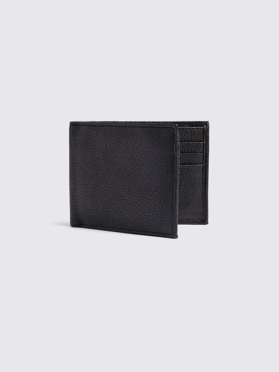 MOSS Black Grained Leather Wallet
