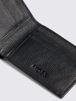 MOSS Black Grained Leather Wallet