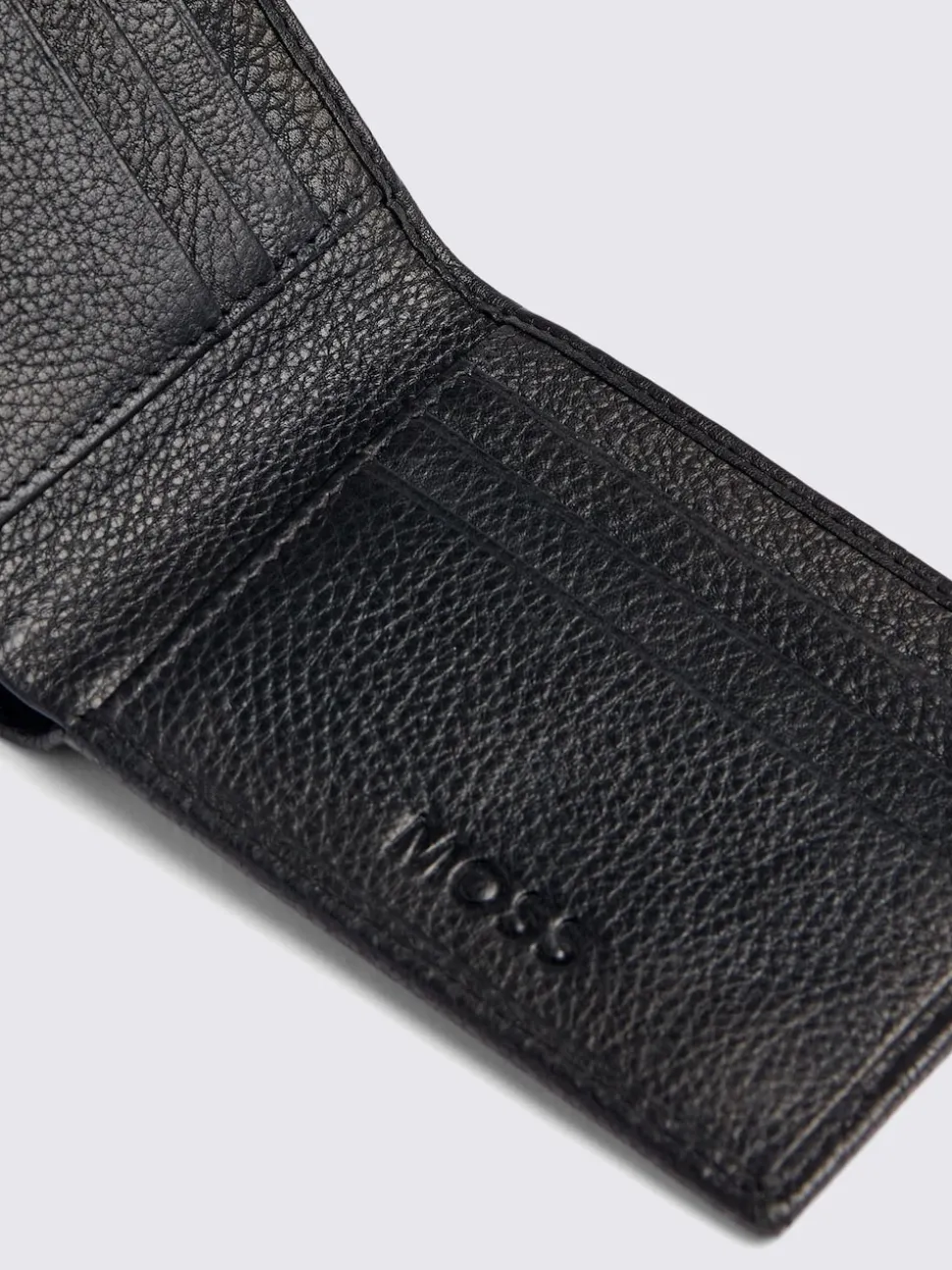MOSS Black Grained Leather Wallet