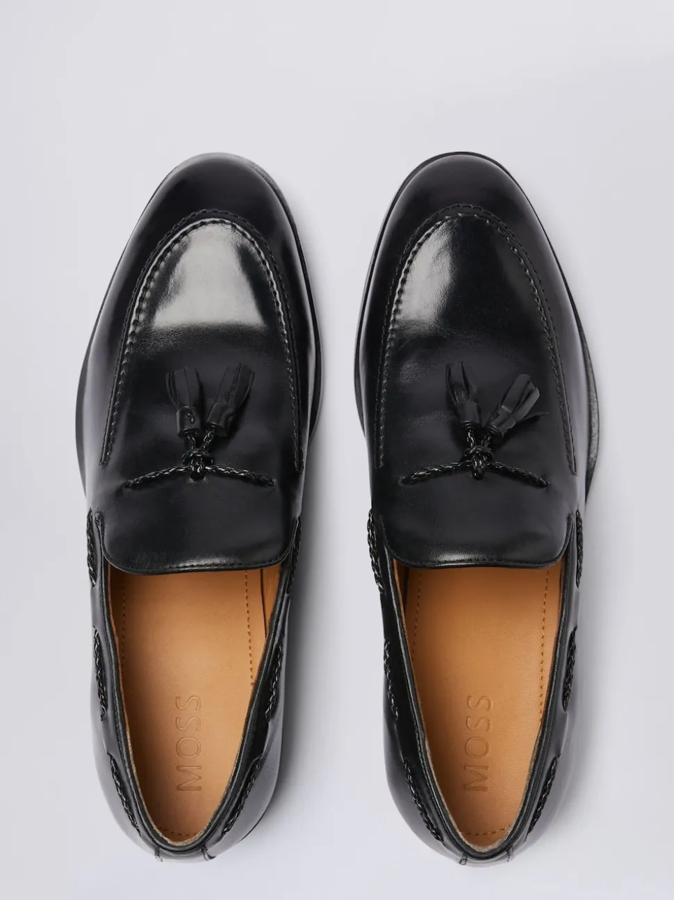 MOSS Black Highgate Tassel Loafers