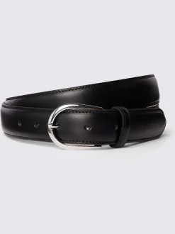 MOSS Black Italian Leather Belt