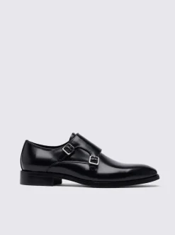 MOSS Black John White Monkton Double Monk Shoes