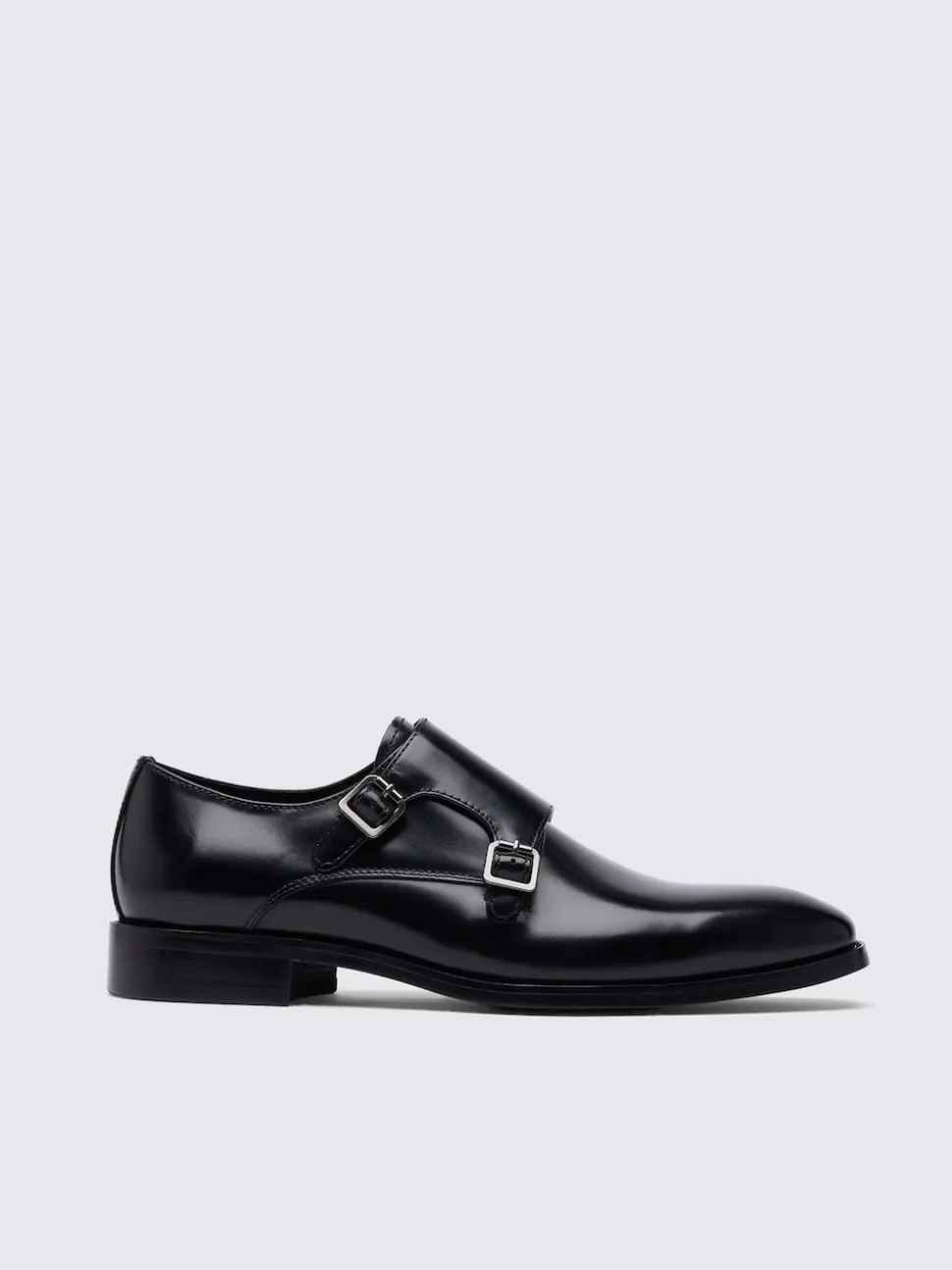 MOSS Black John White Monkton Double Monk Shoes