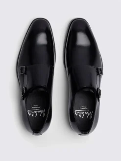 MOSS Black John White Monkton Double Monk Shoes