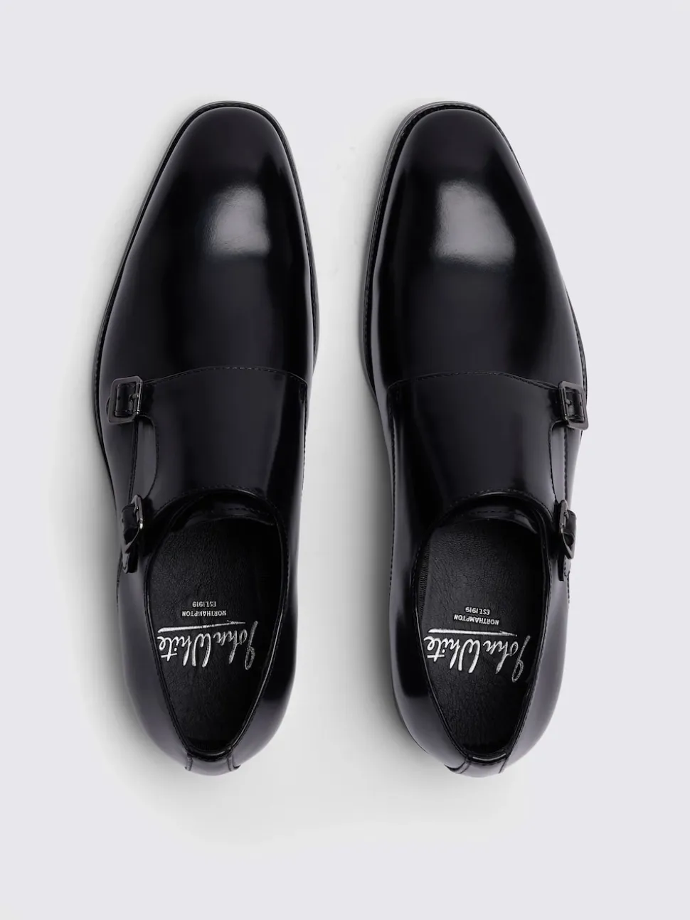MOSS Black John White Monkton Double Monk Shoes