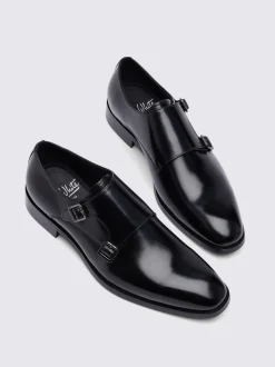 MOSS Black John White Monkton Double Monk Shoes